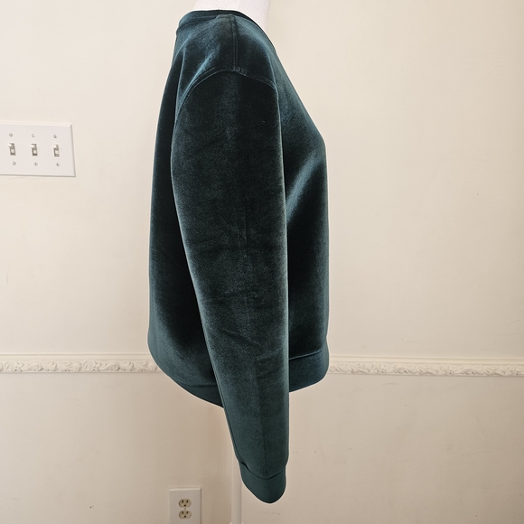 MAJE TORINA VELVET SWEATSHIRT GREEN SIZE 2- US M - Picture 4 of 9